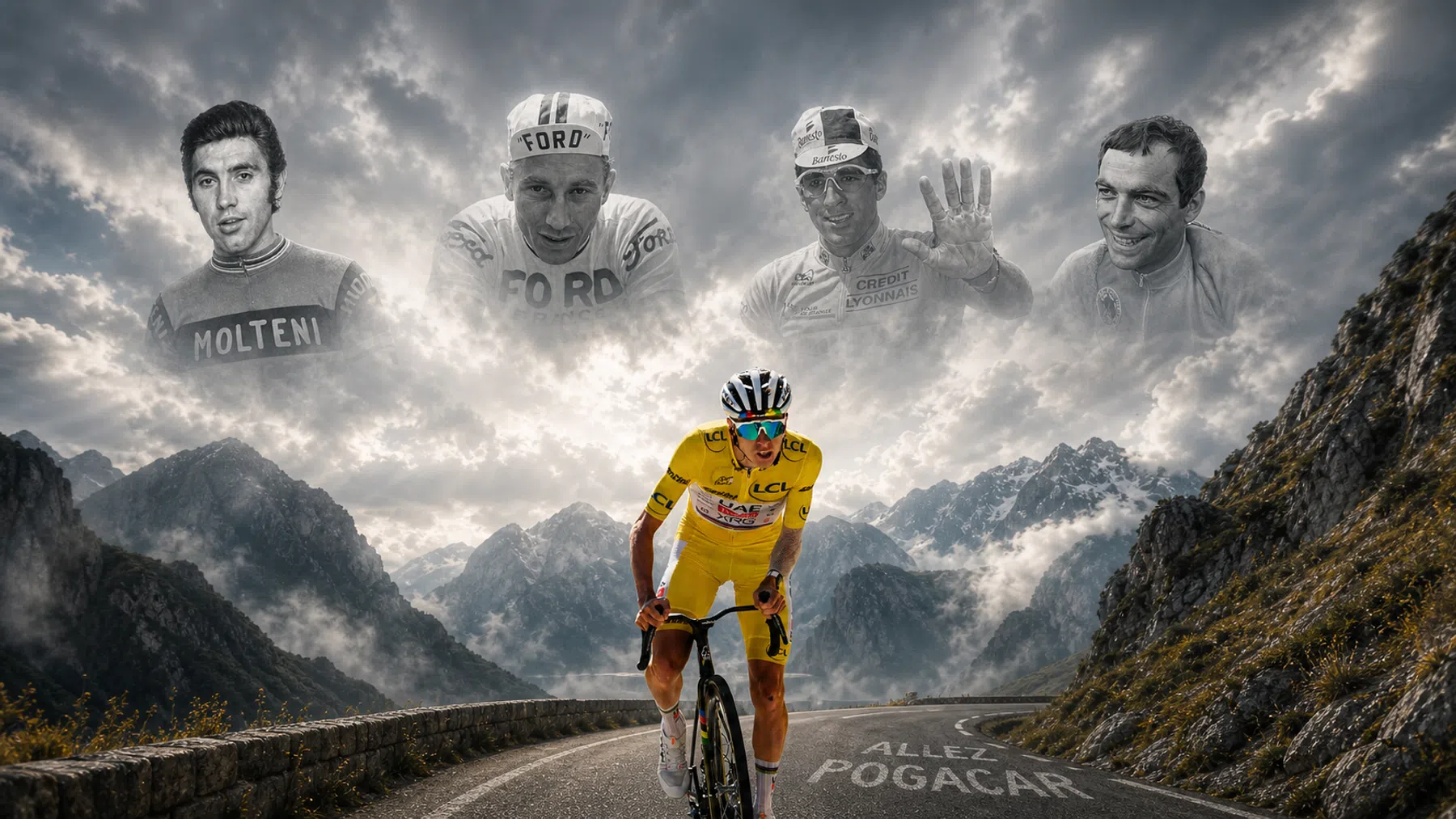 Tadej pogacar 5e Tour de France zege Anquetil Merckx Hinault Indurain